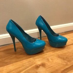 Blue Platform Heels